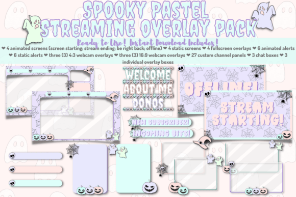 Download Spooky Pastel Twitch Stream Package - Twitch stream Collection