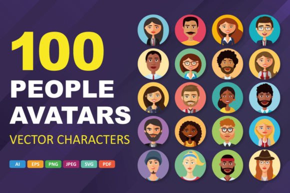 Download 100 People Avatar Vector Icons Character - Icons Collection