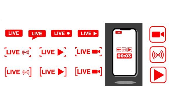 Download Set of Live Streaming Icons - Icons Collection