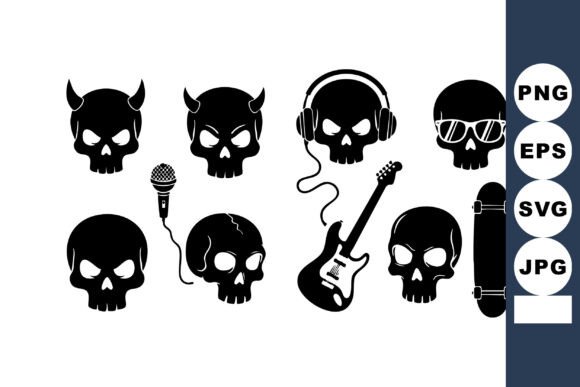 Download Rock Music Skull Icons with Microphone G - Icons Collection